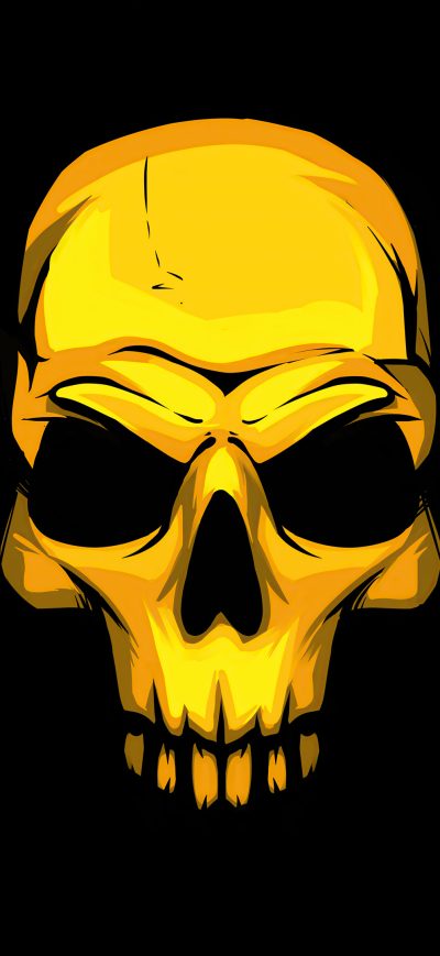Fond d'écran iPhone Gold Skull Dark Background 4k