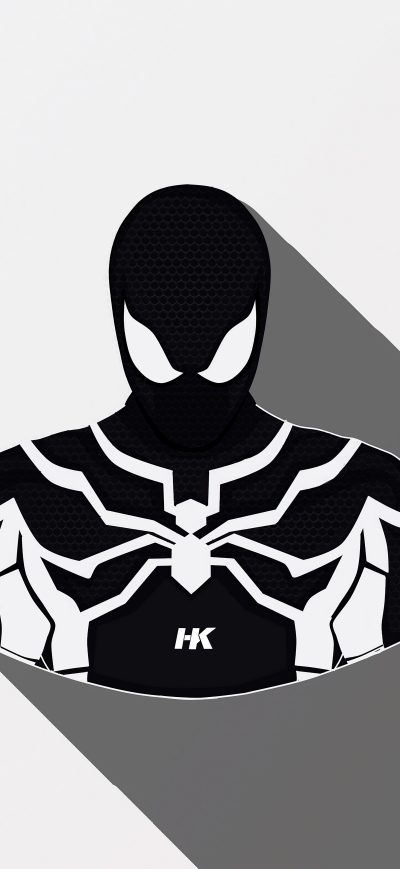 Fond d'écran iPhone Spiderman Black Suit Minimal 8k