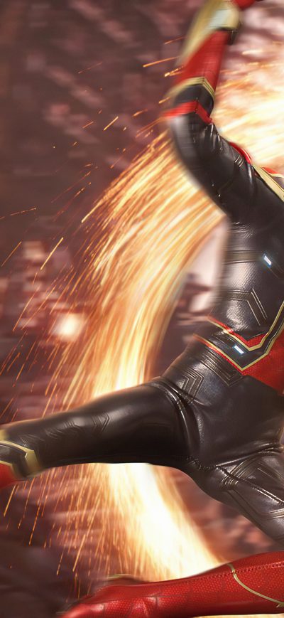 Fond d'écran iPhone Iron Spider Coming Out Of Loop 5k