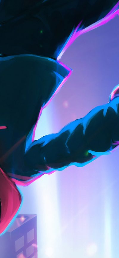 Fond d'écran iPhone Miles Morales Falling Off