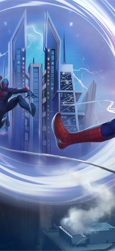 Fond d'écran iPhone Spiderman Vs Spider Verse
