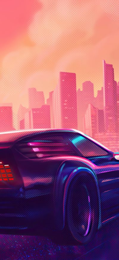 Fond d'écran iPhone Synthwave Car Lost With You