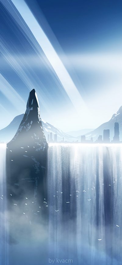 Fond d'écran iPhone Waterfall Nature Digital Scenery 4k