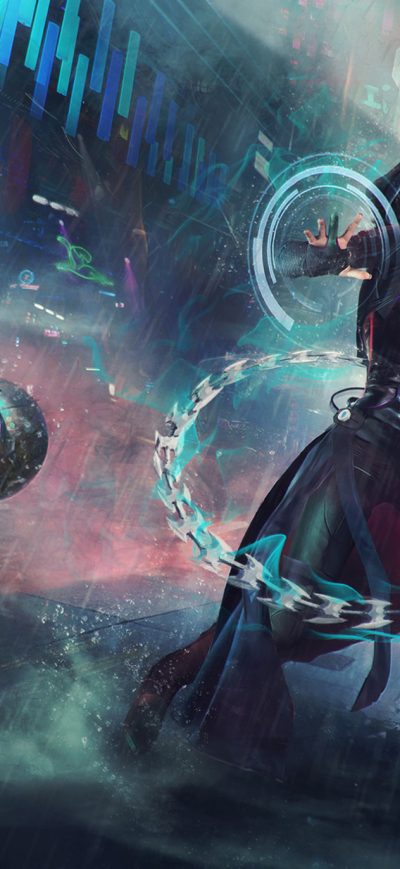 Fond d'écran iPhone Warrior Girl Sci Fi Cyberpunk Futuristic Artwork