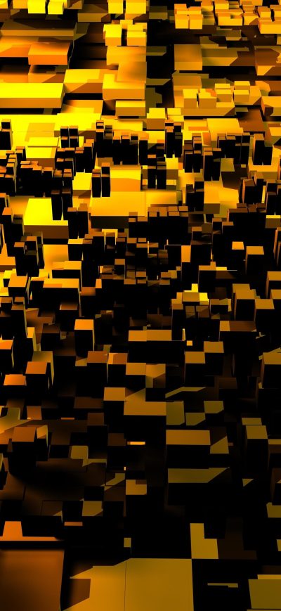 Fond d'écran iPhone 3d Cubes Gold 5k