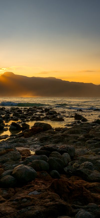 Fond d'écran iPhone Coast Landscape Sunset 4k
