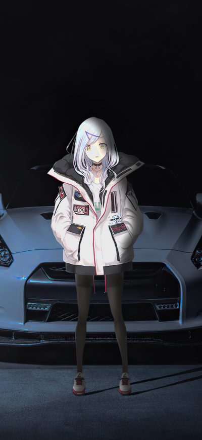 Fond d'écran iPhone Anime Girl With Nissan Gtr 35