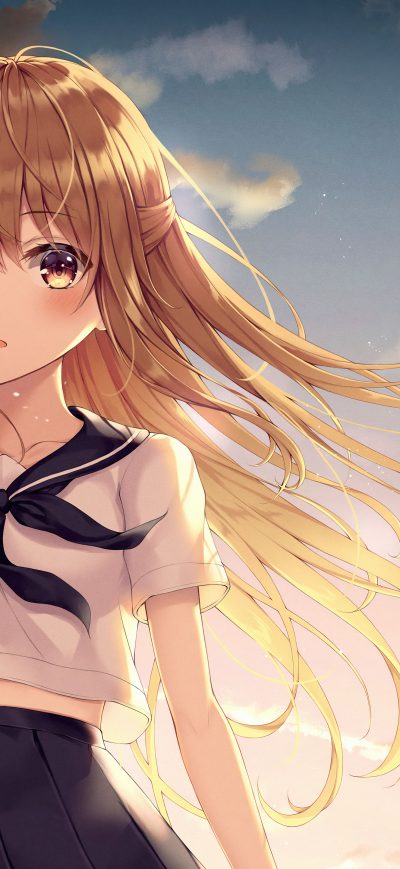 Fond d'écran iPhone Anime Girl With Bottle 5k