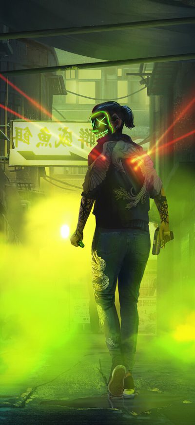 Fond d'écran iPhone Mask Anonymus Smoke 4k