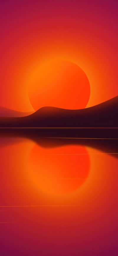 Fond d'écran iPhone Sun In Mountians Reflection Digital Art 4k
