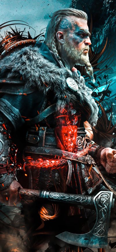 Fond d'écran iPhone 4k Assassins Creed Valhalla Ps5 Game