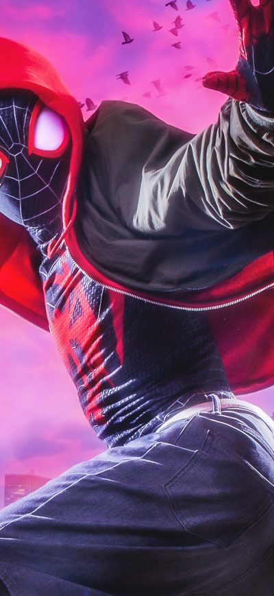 Fond d'écran iPhone Miles Morales Spiderman Cosplay 4k