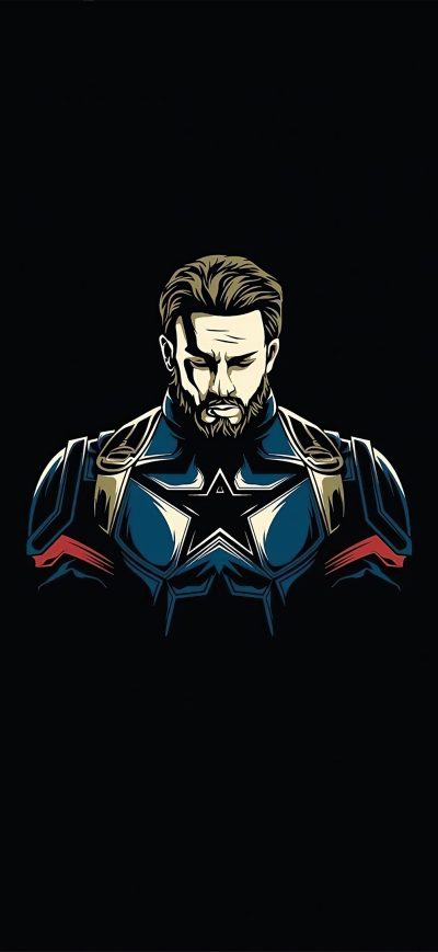 Fond d'écran iPhone Captain America Minimal 4k