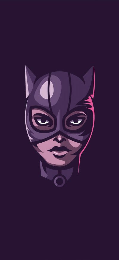 Fond d'écran iPhone Catwoman Superhero Minimal Art