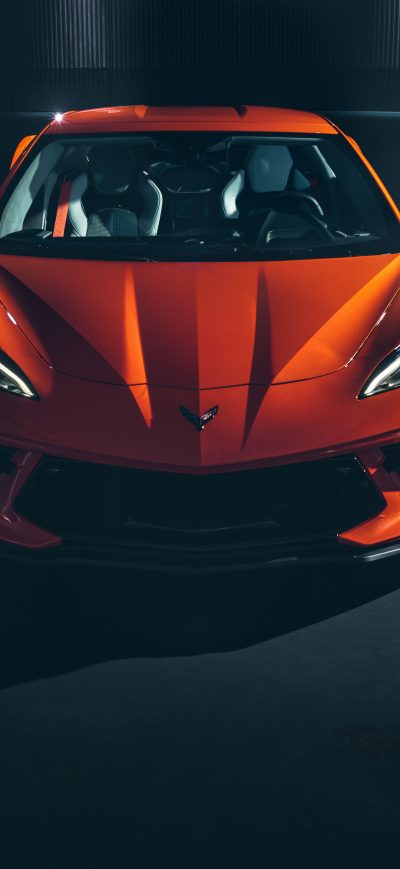 Fond d'écran iPhone 2020 Chevrolet Corvette Stingray C8 8k Front