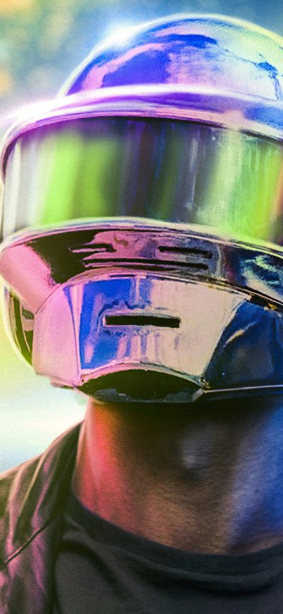 Fond d'écran iPhone Daft Punk Helmet 4k
