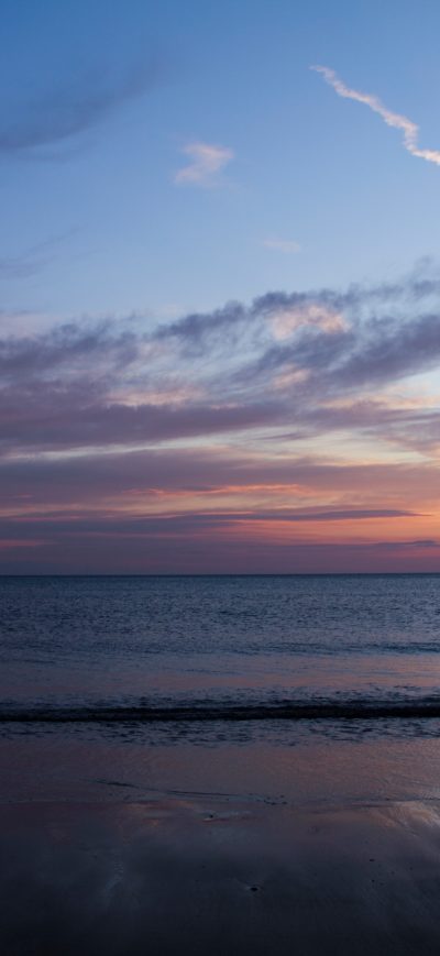 Fond d'écran iPhone Blue Hour Sunset At Beach 5k