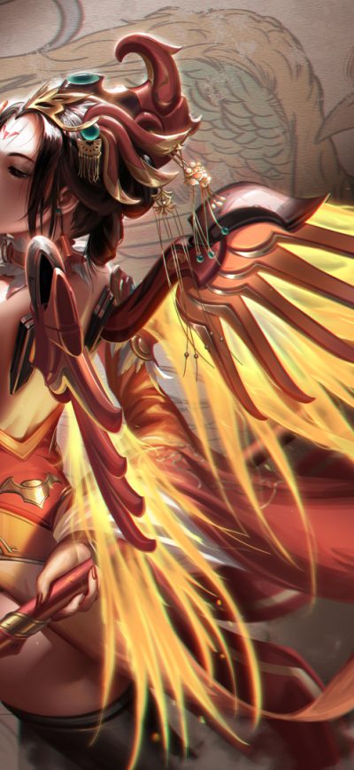 Fond d'écran iPhone Mercy Overwatch Fantasy Digital Art