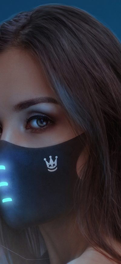 Fond d'écran iPhone Girl Lightning Mask Looking Back 5k