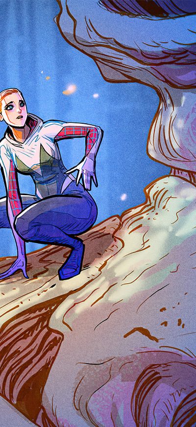 Fond d'écran iPhone Spider Gwen Tree 4k