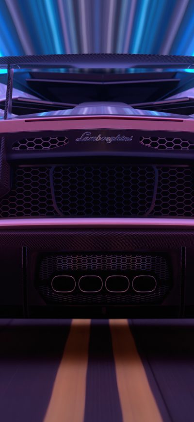 Fond d'écran iPhone Lamborghini Aventador Retro 5k
