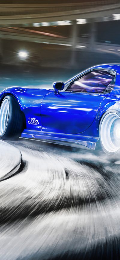Fond d'écran iPhone Mazda Rx7 Drifting 4k