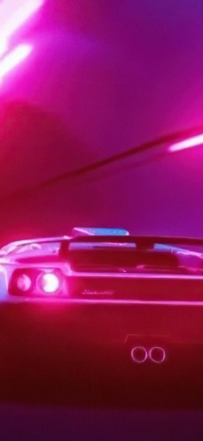 Fond d'écran iPhone Neon Synth Lambo