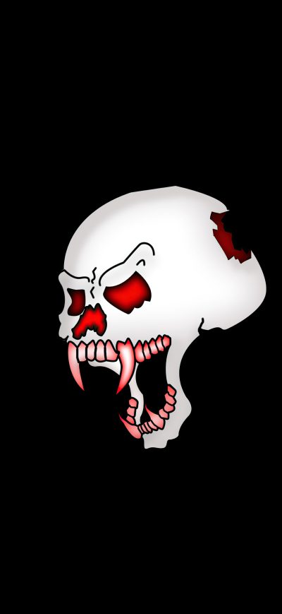 Fond d'écran iPhone Skull Dark Black 5k