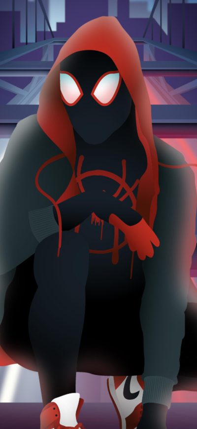 Fond d'écran iPhone Art Spiderman Miles Morales