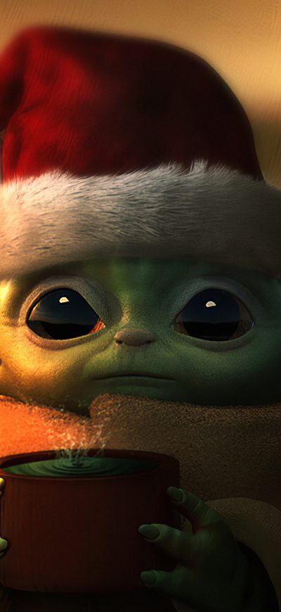 Fond d'écran iPhone Baby Yoda Christmas