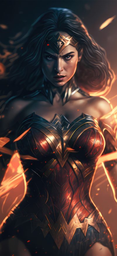 Fond d'écran iPhone Iconic Wonder Woman 5k