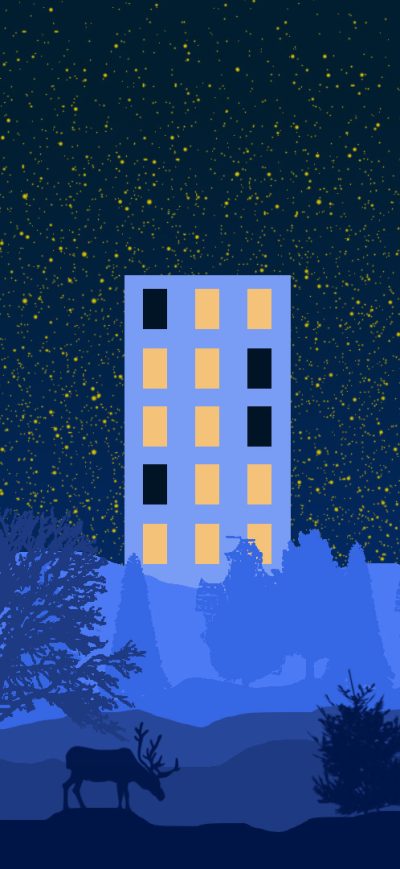 Fond d'écran Night City Minimal sur iPhone