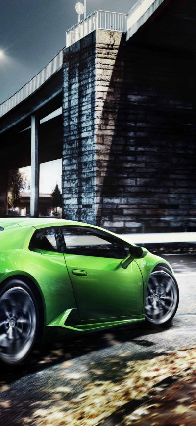 Fond d'écran iPhone Green Lamborghini Huracan 8k