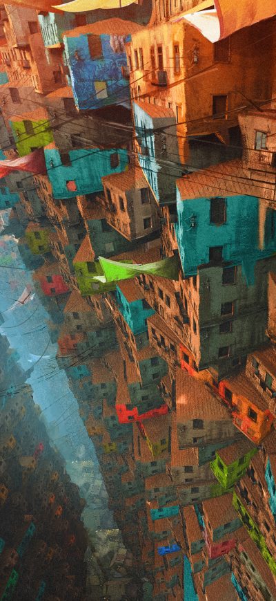 Fond d'écran Vertical Village 4k sur iPhone