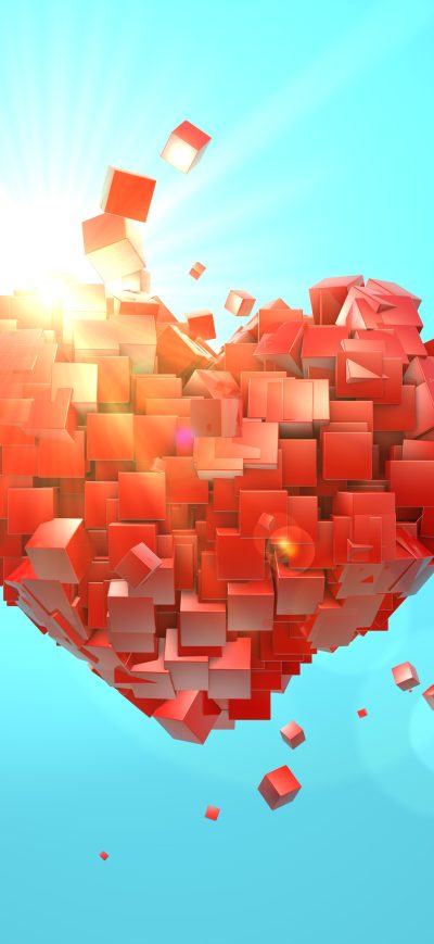 Fond d'écran iPhone Heart Explosion Love Red Abstract Valentine Day