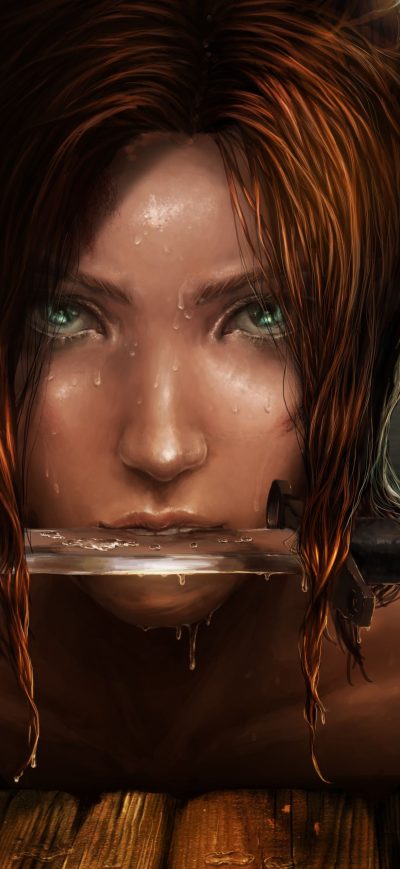 Fond d'écran iPhone Lara Croft 4k Art
