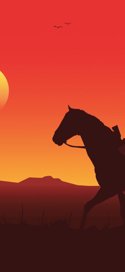 Fond d'écran iPhone Red Dead Redemption 2 Illustration 5k