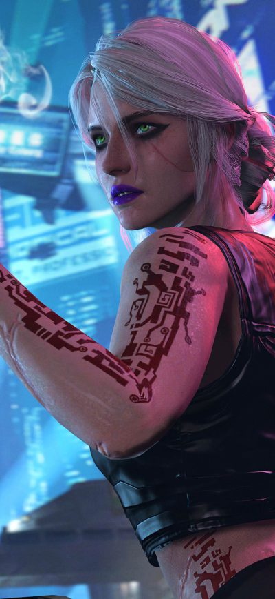 Fond d'écran iPhone Ciri Cyberpunk 2077