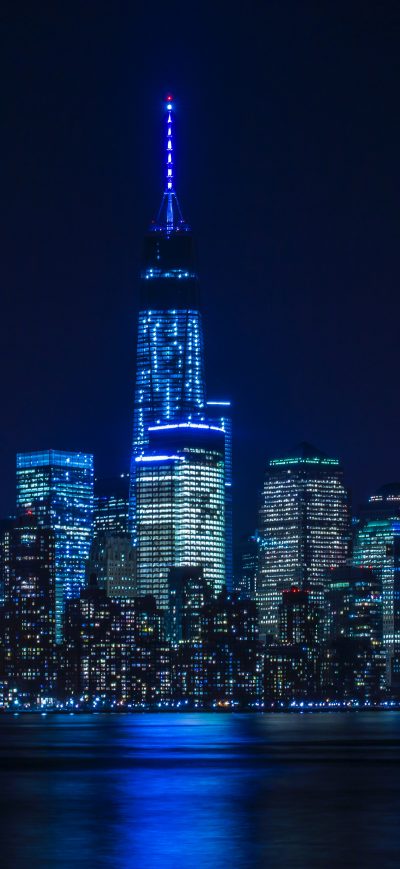Fond d'écran iPhone Blue Light Buildings Architecture 8k