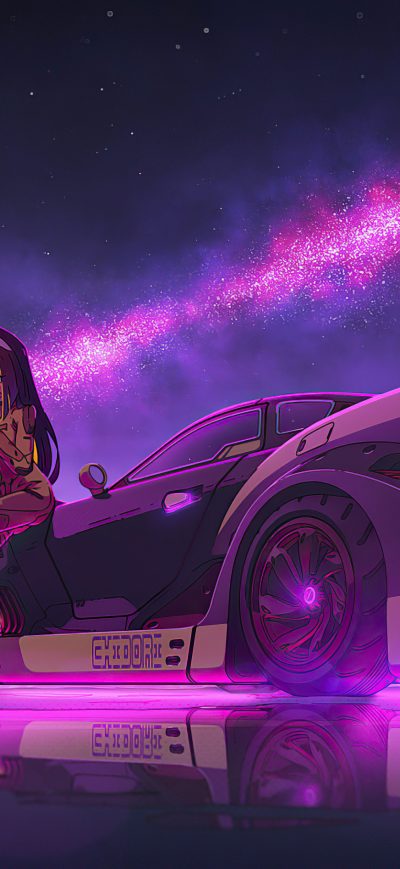 Fond d'écran iPhone Anime Girl Cyberpunk Ride 4k