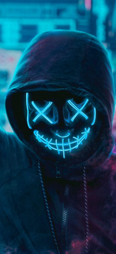 Fond d'écran iPhone Mask Guy Neon Eye