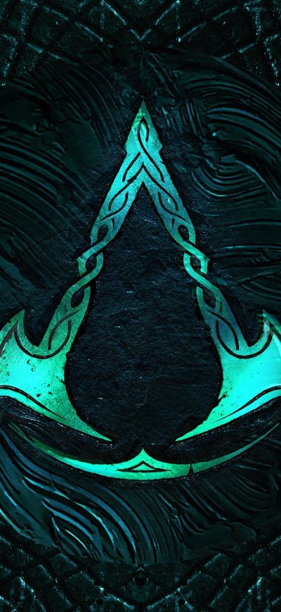 Fond d'écran iPhone Assassins Creed Valhalla Logo 4k