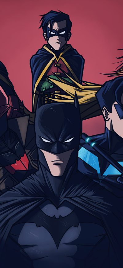 Fond d'écran iPhone Batman Red Hood Night Wing Catwoman 5k