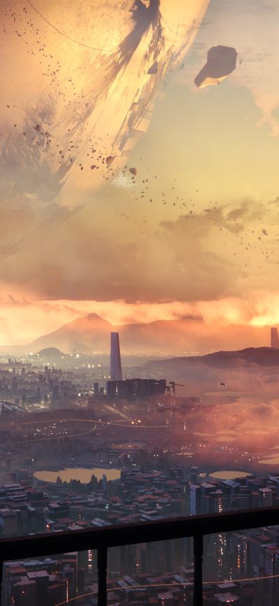 Fond d'écran iPhone Cityscape Digital Art 4k