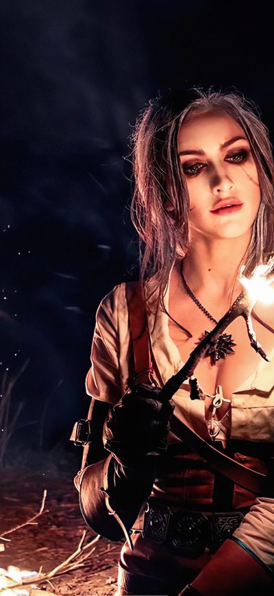 Fond d'écran iPhone Ciri The Witcher Cosplay 4k