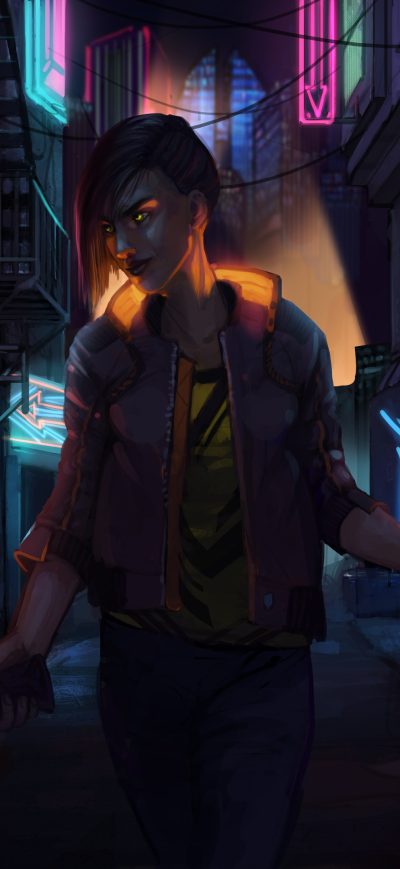 Fond d'écran iPhone V On Streets Of Cyberpunk 2077