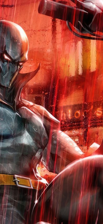 Fond d'écran iPhone Deathstroke On Bike 4k