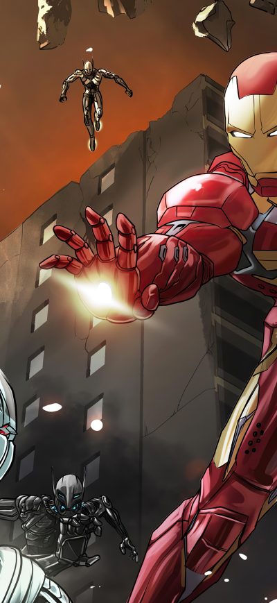 Fond d'écran iPhone Iron Man Ultron Illustration 4k