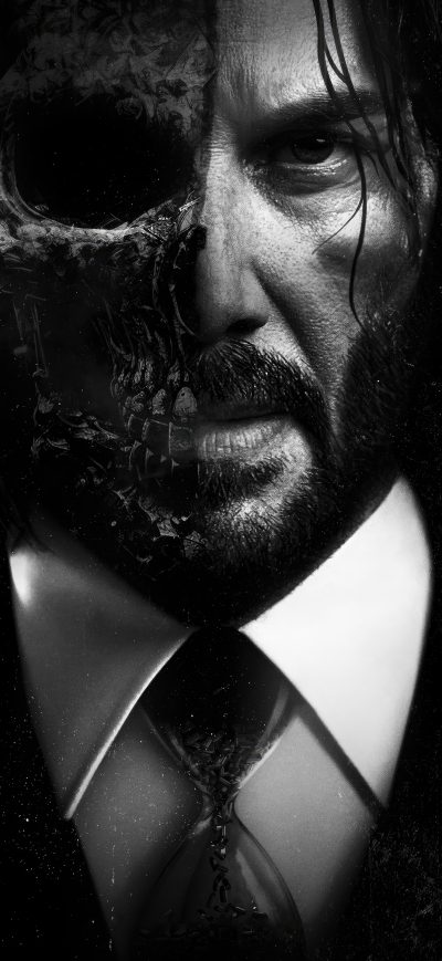 Fond d'écran iPhone John Wick X Skull 5k