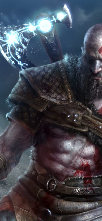 Fond d'écran iPhone Kratos God Of War Art 4k